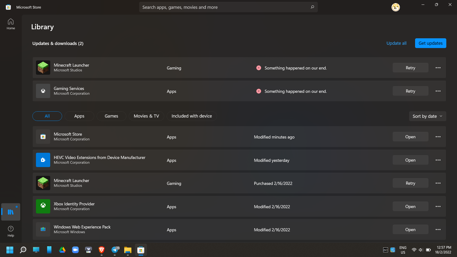 windows 11 microsoft store download error